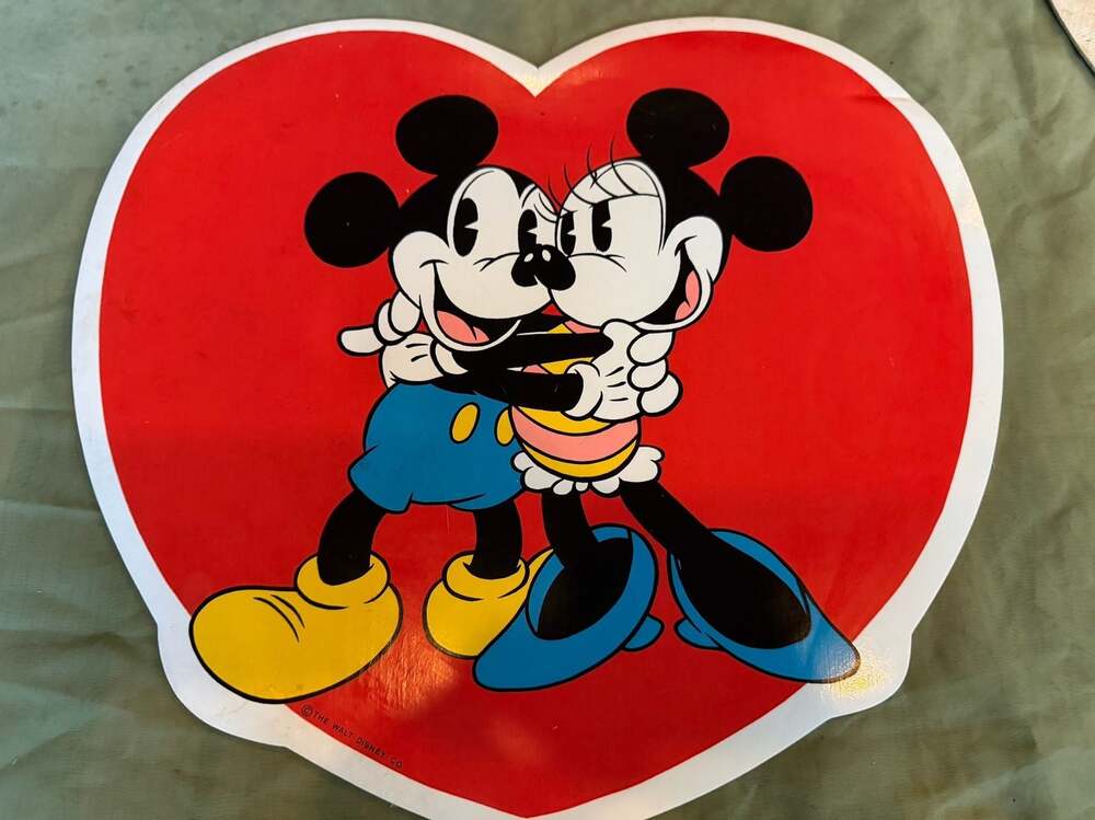 Vintage 80's Walt Disney Mickey Mouse Placemat 2pc Lot